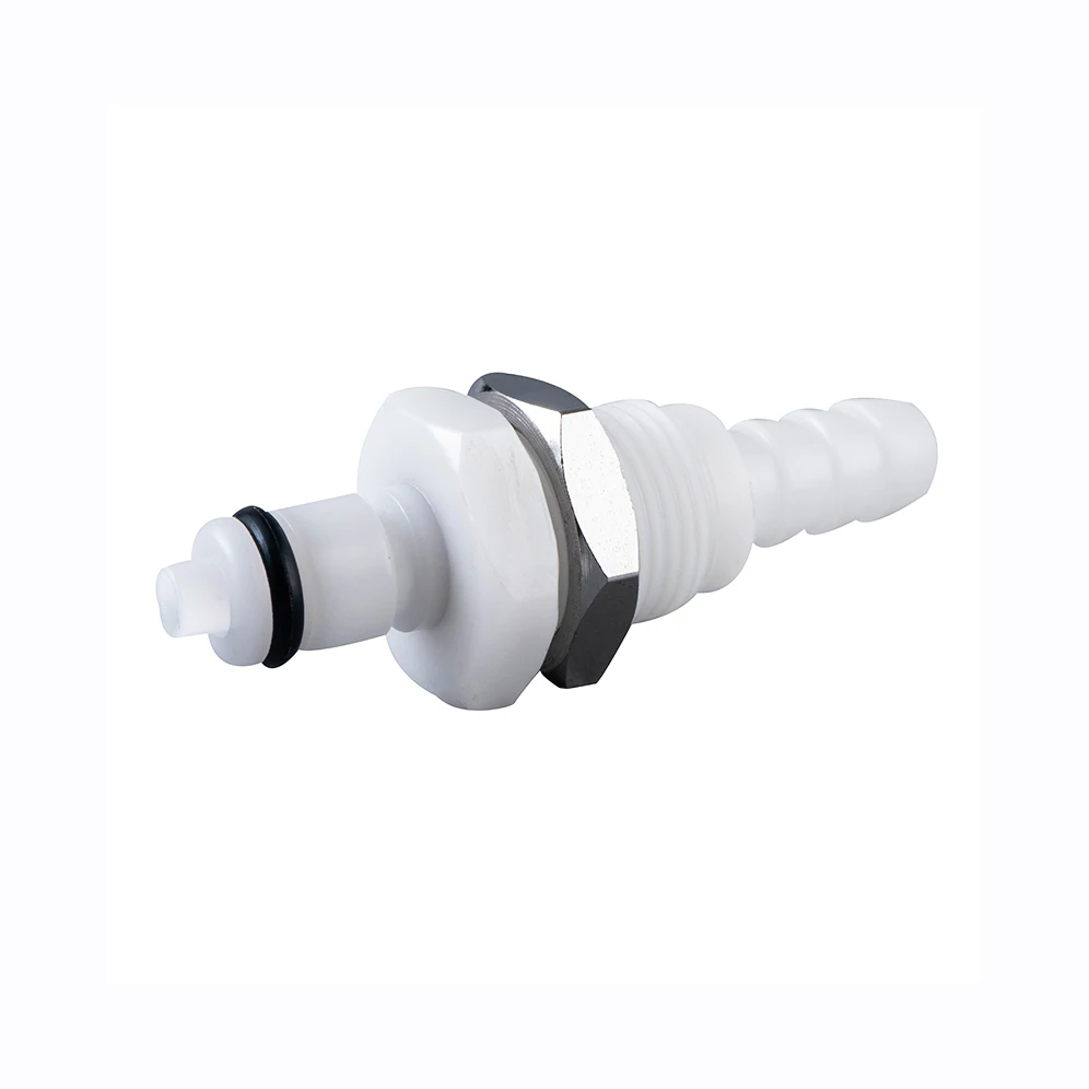 1/4 1/8 plastic Panel Mount In-line valved IPL yag laser handle fast cpc quick release water tube connector coupling for medical