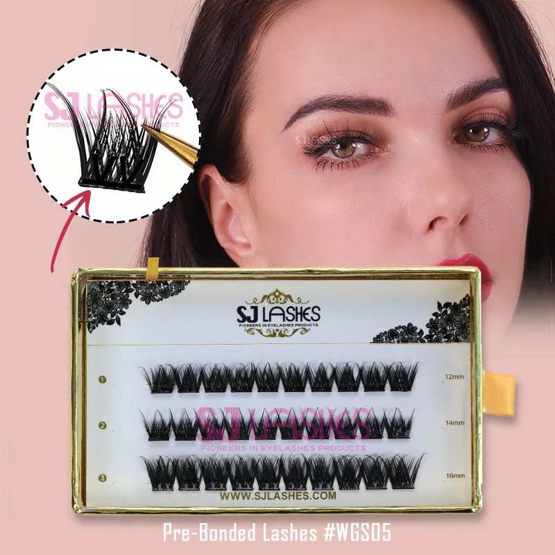new styles DIY lash no glue self adhesive lashes faux mink cluster lash reusable self adhesive eyelashes