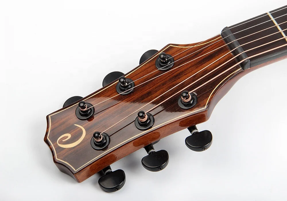 EX-DC50-40   Guangzhou High Grade Solid Wood Chihiro Acoustic Cutaway Guitar Chinese Musical Instrument