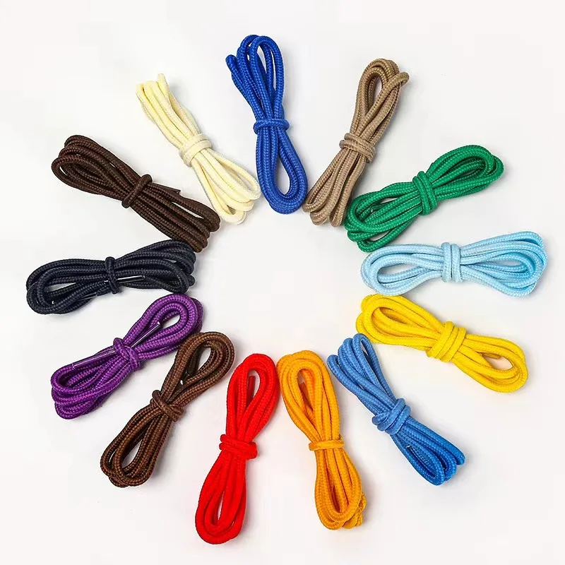 2022 New  custom fashion high quality shoe lace 4mm wide 0.5-4m length shoe lace Workwear round shoelaces