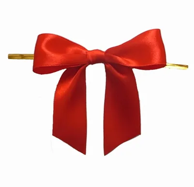 Hot sales gift wrap pre tied bow satin ribbon bow tie for gift packing or decoration