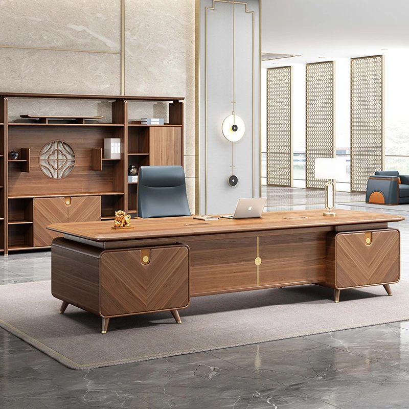 Comfortable Luxury Office Table Desk Executive Wooden Office Desk Quality Executive Boss Table Office Furniture Set