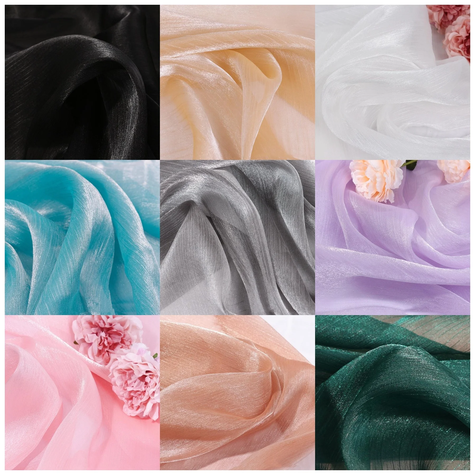 Ins 9 Colors Bright Silk Photo Background Cloth Jewelry Nail Photography Decoration Ornaments Backdrops