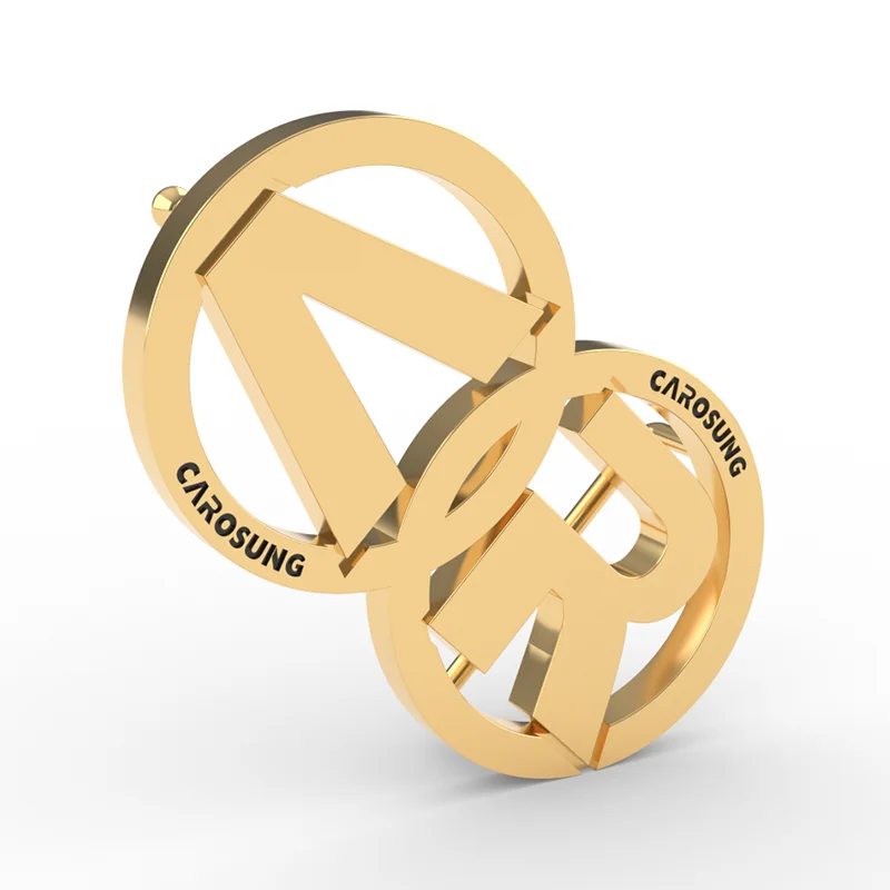 Carosung Free Design Custom Letter LOGO Luxury Metal 25MM Belt Accessories Buckle Women 304 Stainless Steel Plate Belt Buckles