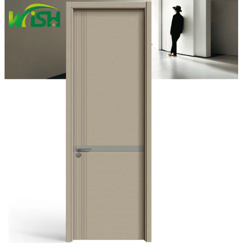 Solid Wood Composite Carbon Crystal Interior Door for Home Hotel Wooden Material Elegant Bedroom Slab Doors