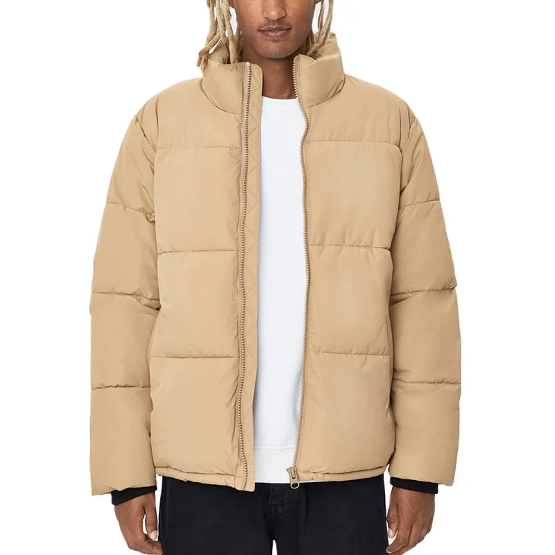mens jackets coats custom logo zipper winter coat outdoor thick plus size puffer jacket for men