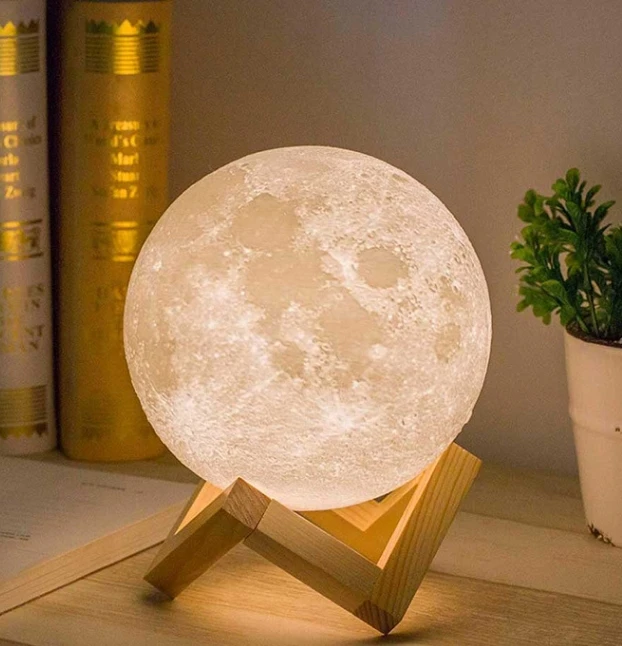 China Factory Price Mini 12-24cm 3D Glowing Moon Night Light Lamp