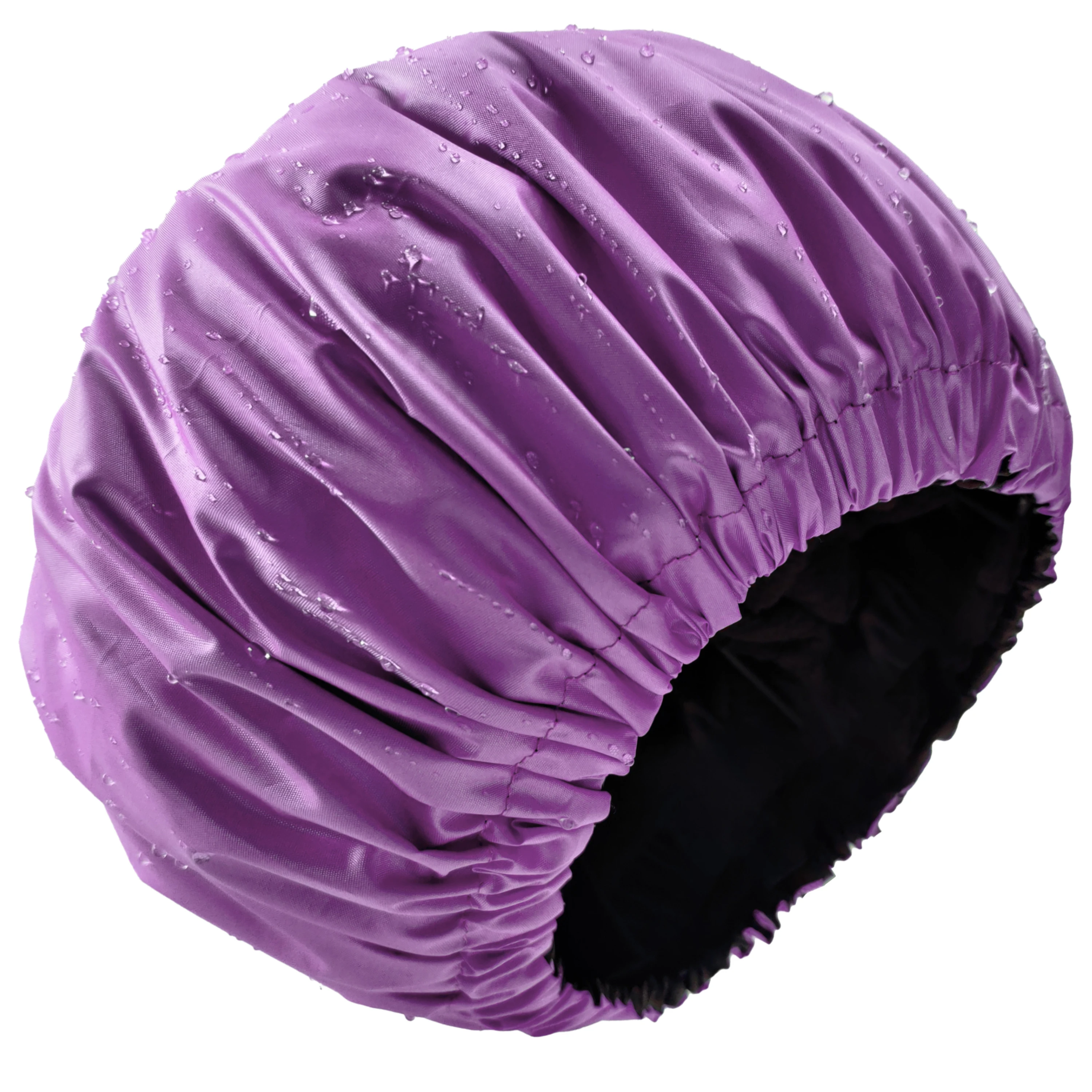 Extra large reusable waterproof satin shower cap for curly hair