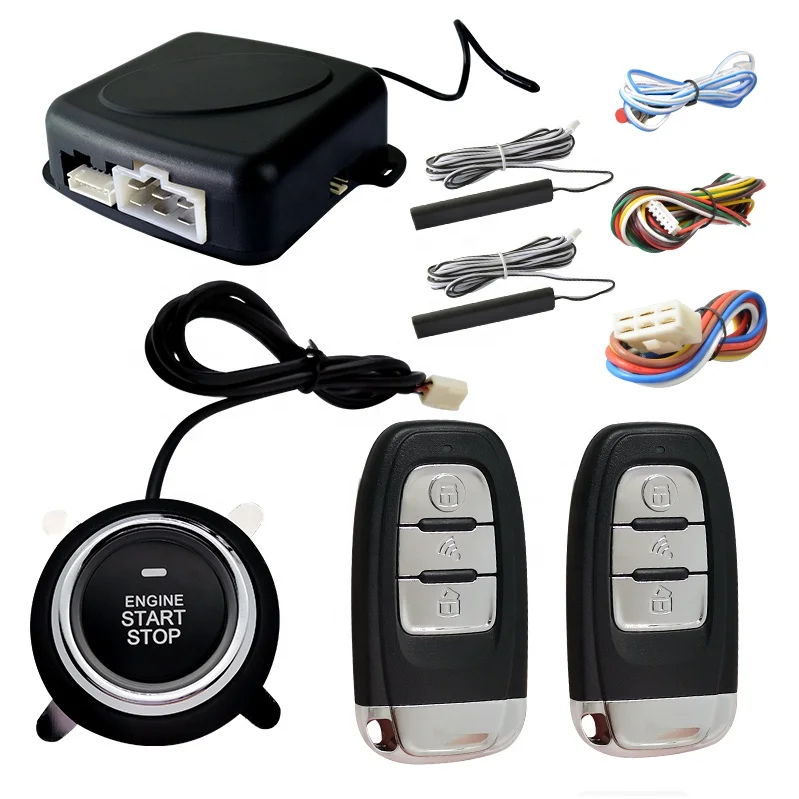 PKE Keyless Entry Push Start System Button Start Engine Remote Control Ignition Start Stop Car Security System