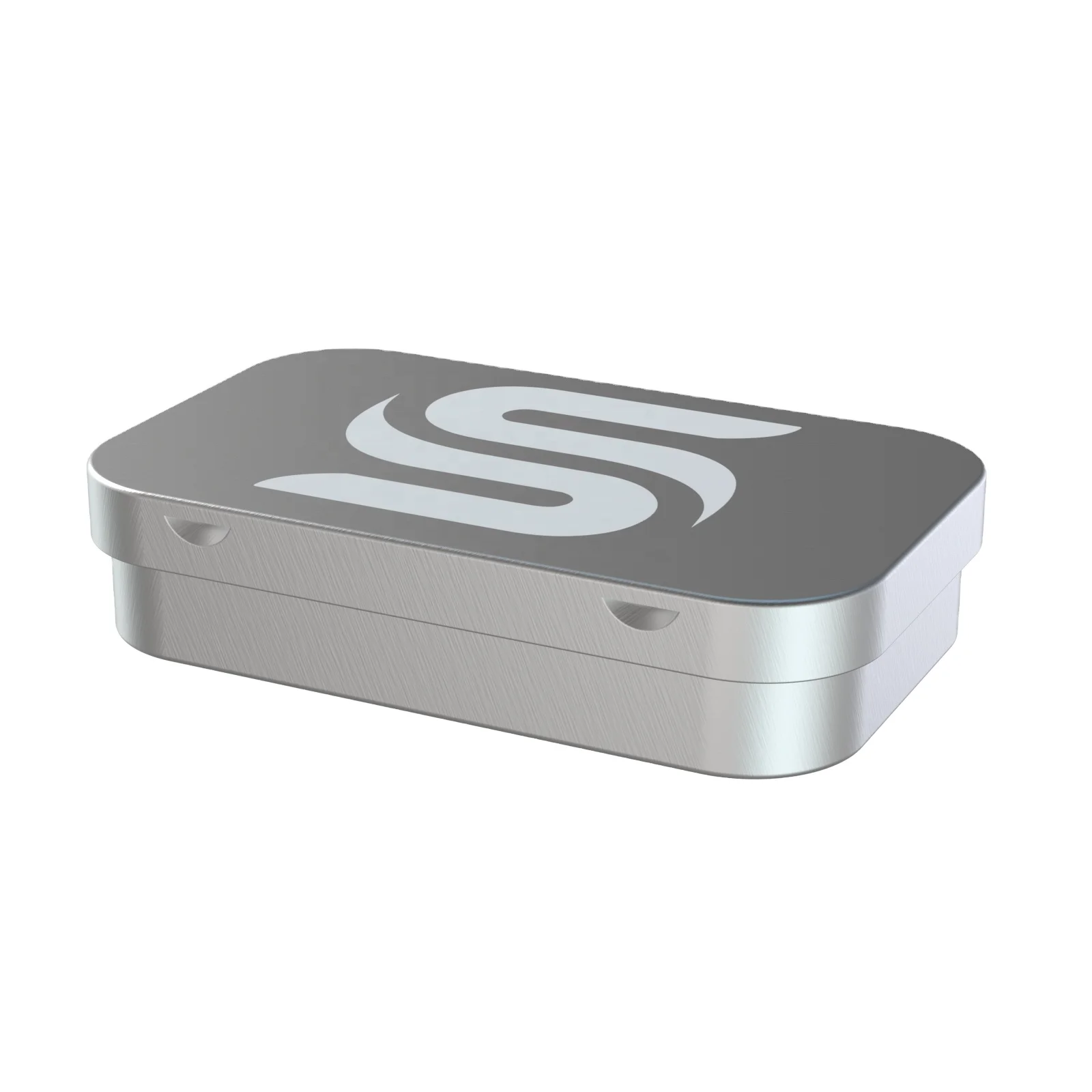 Custom Printed Child Resistant Certified Airtight Packaging Rectangular Metal Flip Top Tin Case With Window For Gummies Roll