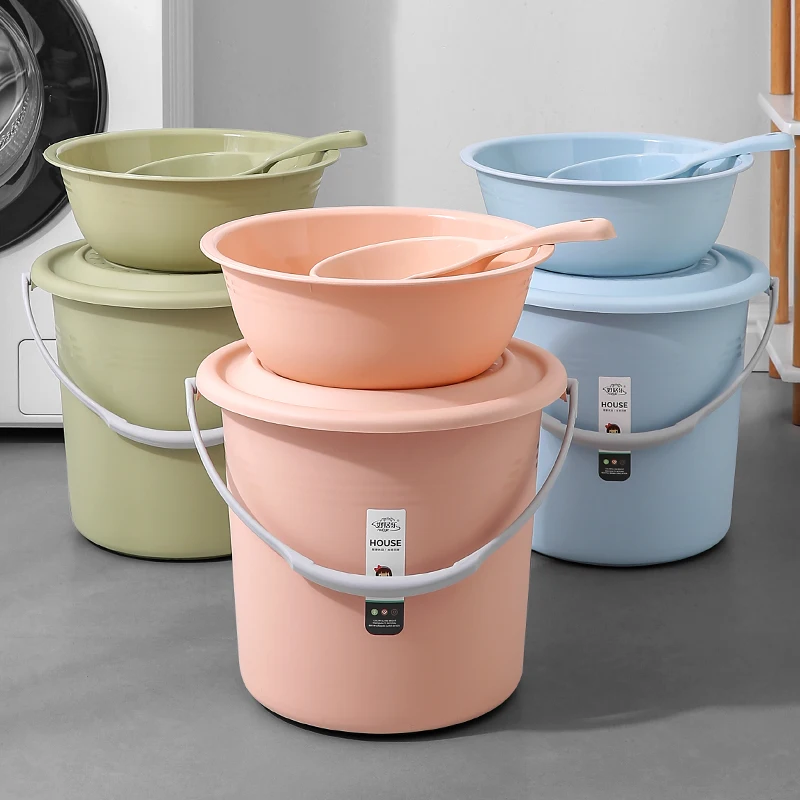 Wholesale cleaning 3-in-1 set clean three pieces portable water bucket wash basin and bailer set for bathroom toilet kitchen