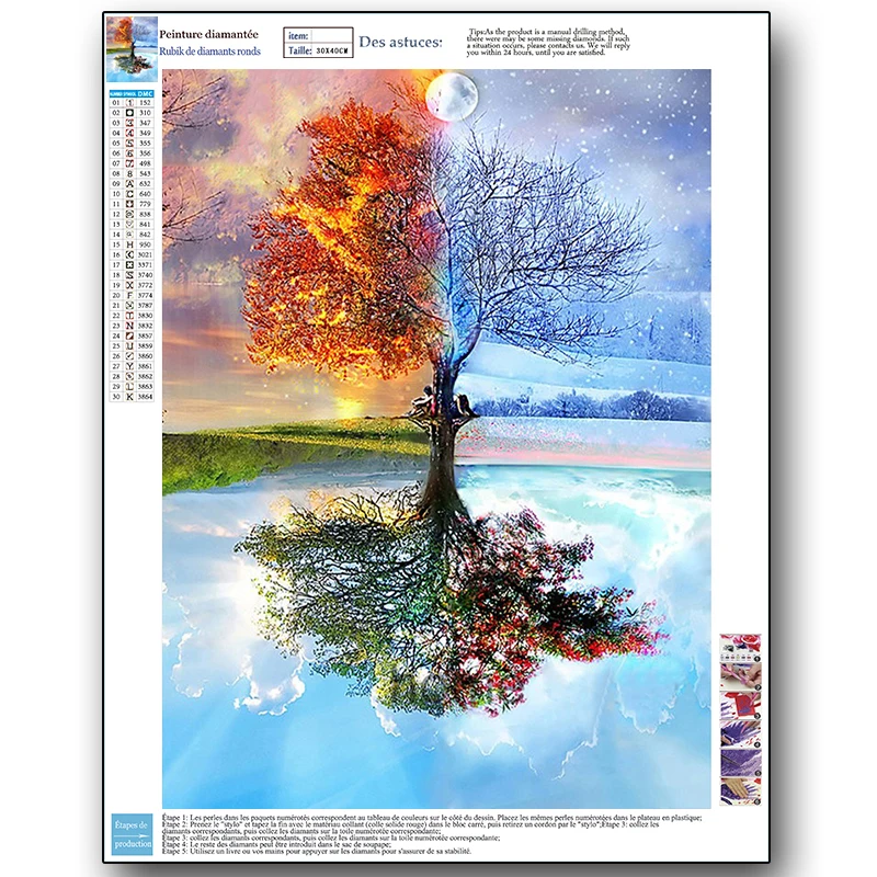 
5D DIY Diamond Painting Full Square Or Round Drill Starry Sky 30 * 40CM For 3D Wall Art Canvas Pictures Home Decor 