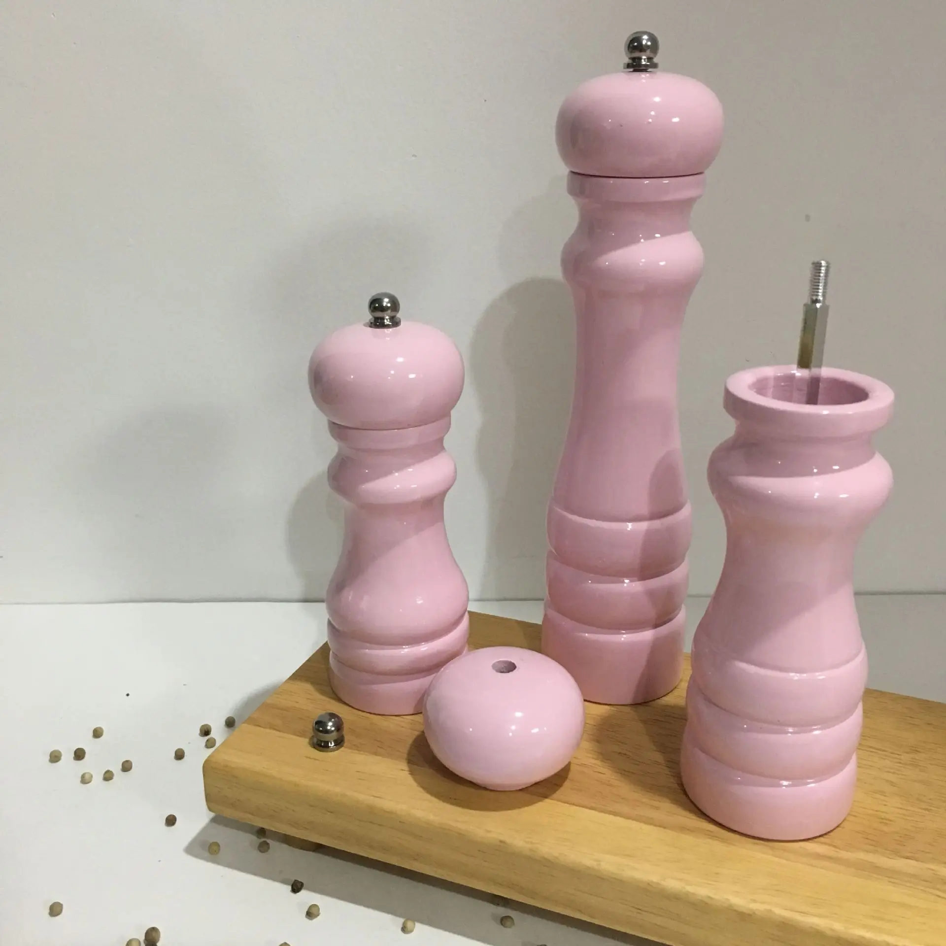 Розовый деревянный измельчитель для соли и перца CHANGZE Macaron лидер продаж на Amazon
