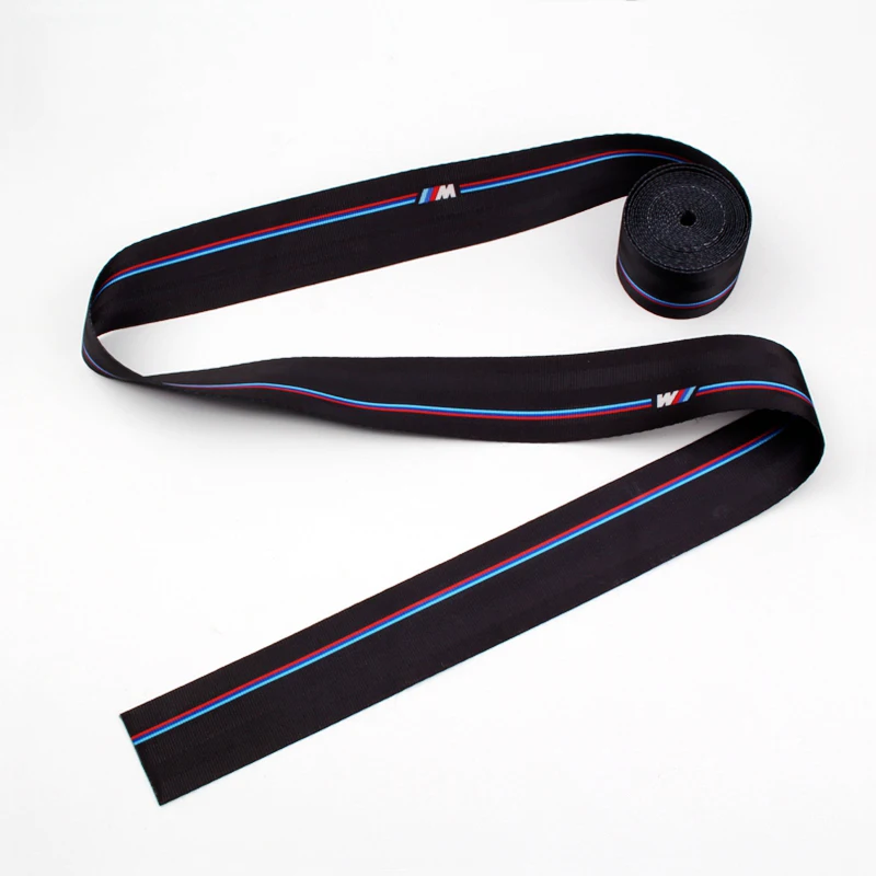 Custom m performance 4.8cm width 3 point modified auto parts interior accessories racing sports car colored seat belts for bmw
