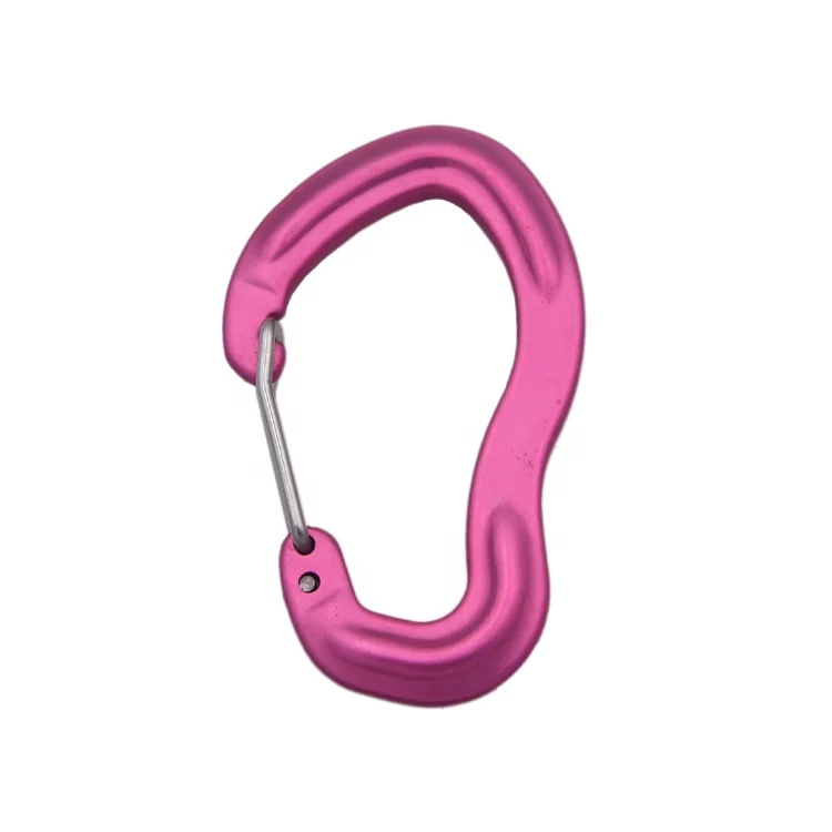 The new style wire gate carabiner customized color logo snap hook bag parts aluminum spring clip