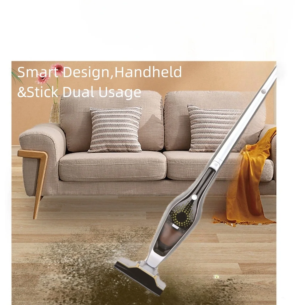 Smart Design Stick Vacuum Cleaner Handheld with Charging Indicator & Floor Mopping Function for Household & Hotel Use Bagless