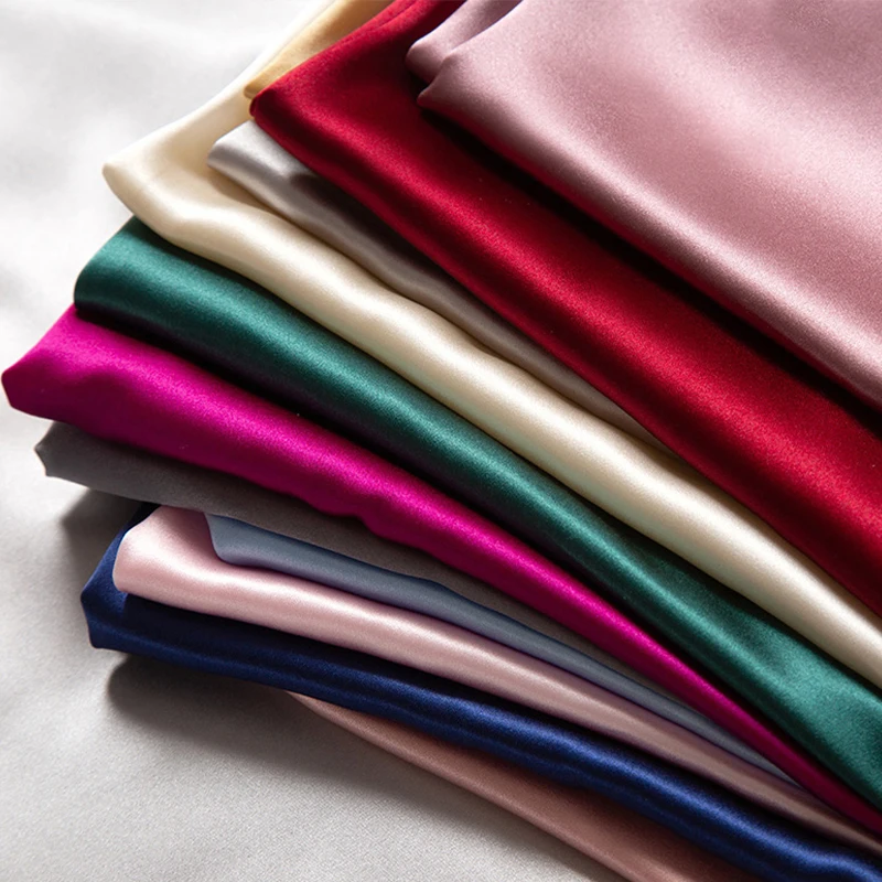 Pure mulberry silk fabric 16mm silk satin solid color or digital printed silk satin charmeuse