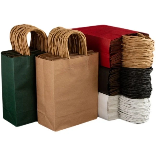 Brown Paper Bags Kraft Paper Bag with Handle Wholesale Craft Custom Paper Bags with Your Own Logo for Gift Shopping