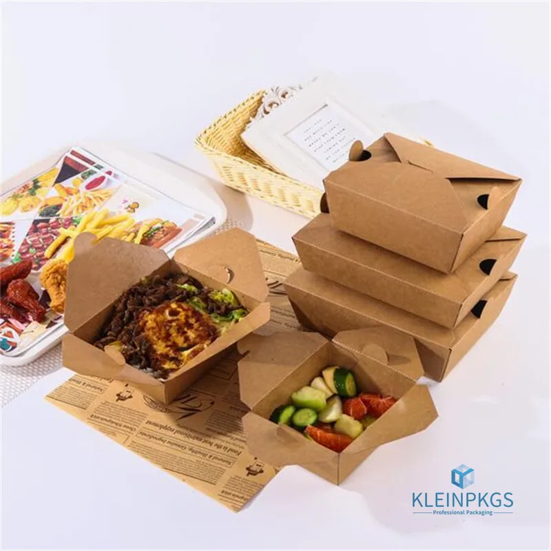 China Wholesale Fast Paper Box Kraft Food Packaging With Lid And Dividers