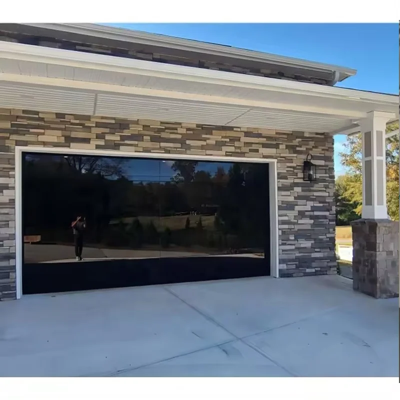 9x8 9x7 16x7 Modern Sectional Overhead Full View Aluminum Tempered Glass Panel Garage Door Price Plexiglass Garage Door