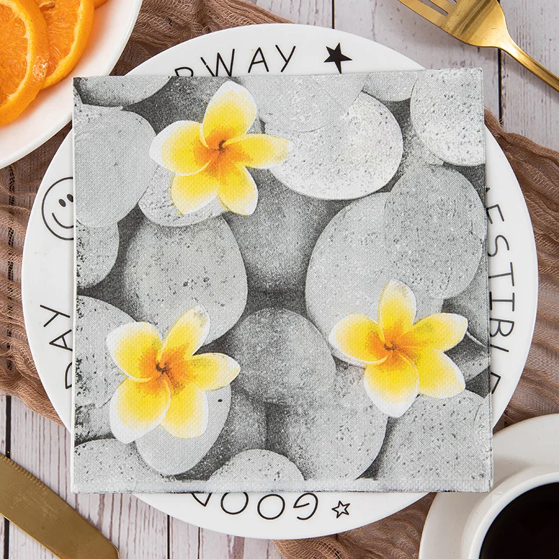 20Pcs/Pack Rose Floral Table Decoupage Paper Napkins Flower Napkin Paper Tissue for Wedding Party Supplies Wholesale