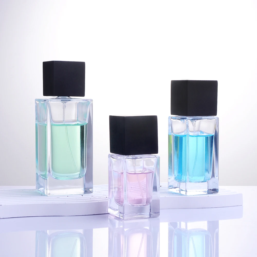 Wholesale Square Botol Parfum Glass Luxury Perfume Bottle 30ml 50ml 100ml With Gift Box