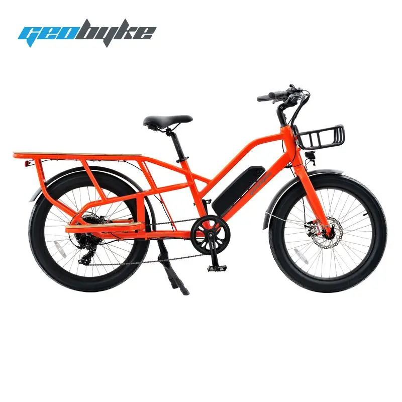 Family Food Delivery 500w 48v 10ah Rear Drive Motor Long Tail Cargo Electric Bike