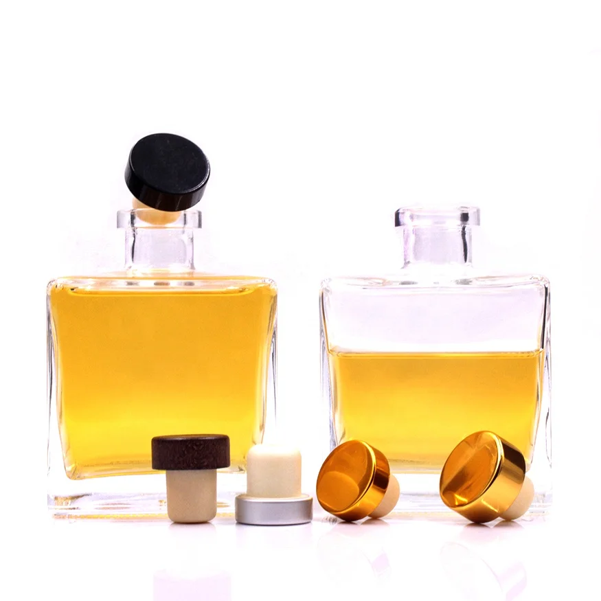 engraved custom logo screw cork top rum gin tequila square 500ml mescal agave spirit bottle glass liquor