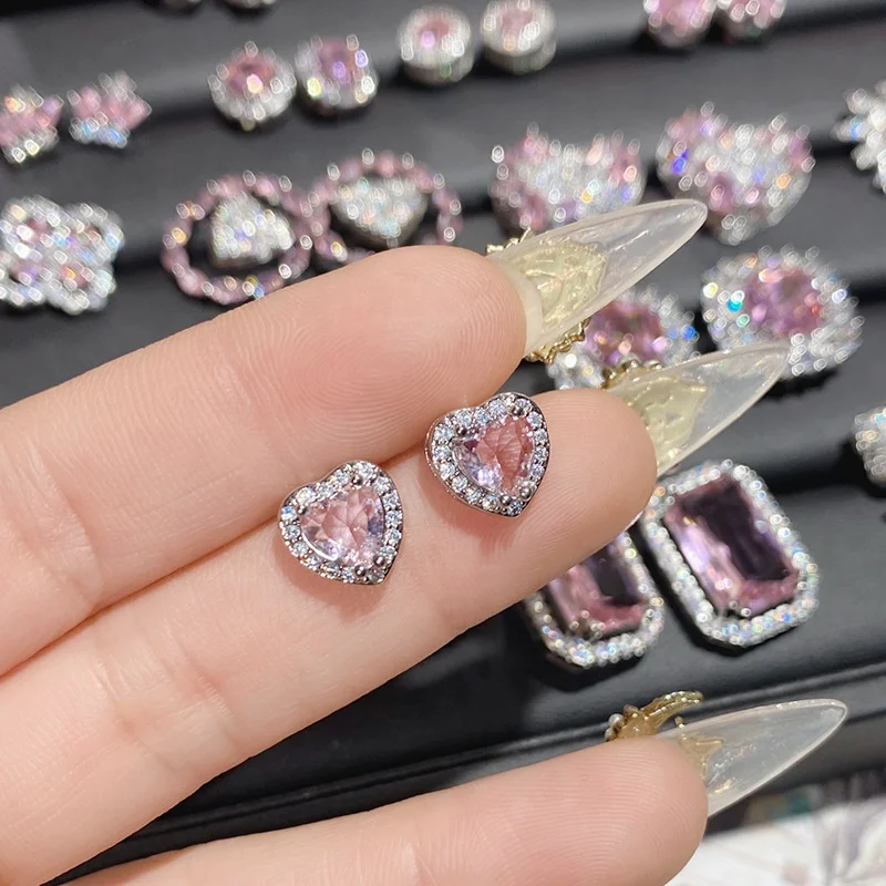 Оптовая продажа дизайнерские серьги-гвоздики на заказ маленькие Изящные серьги с сердечками и цветами корейские оптовая