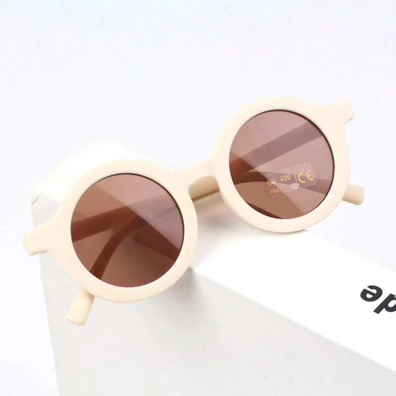 LHKS1101 Good Quality Cute Round Sun Glasses Kids Frosted Sunglasses Wholesale For Girls And Boys