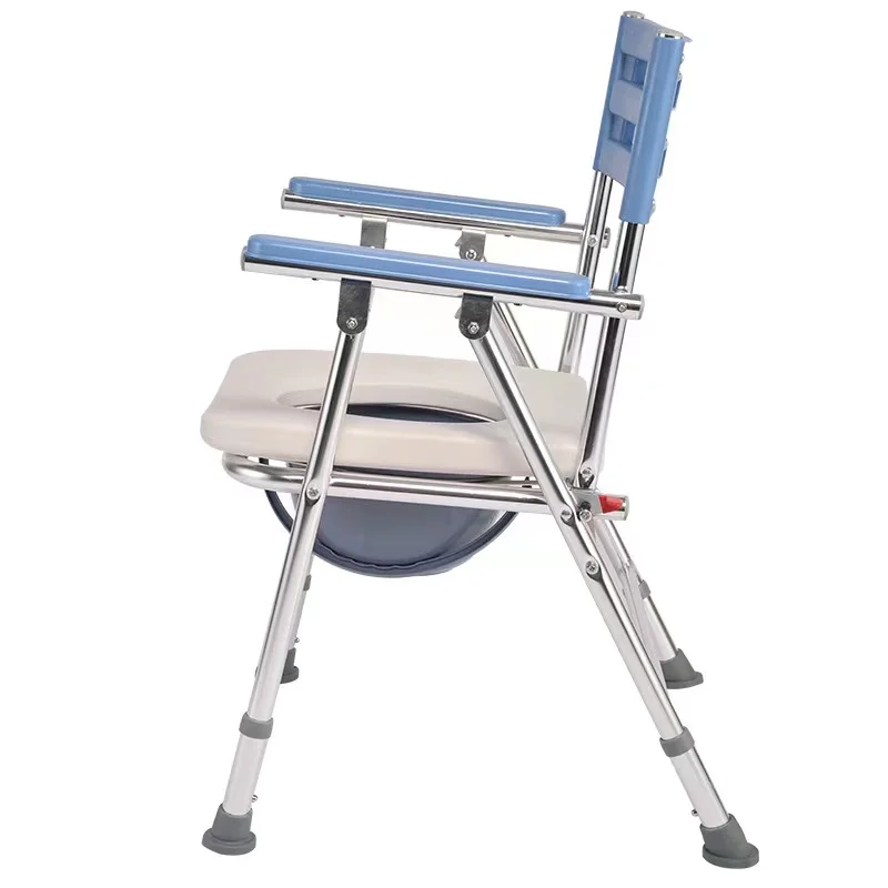 Factory Direct Sale Stainless Steel Adjustable Folding Bathroom Shower Toilet Chair