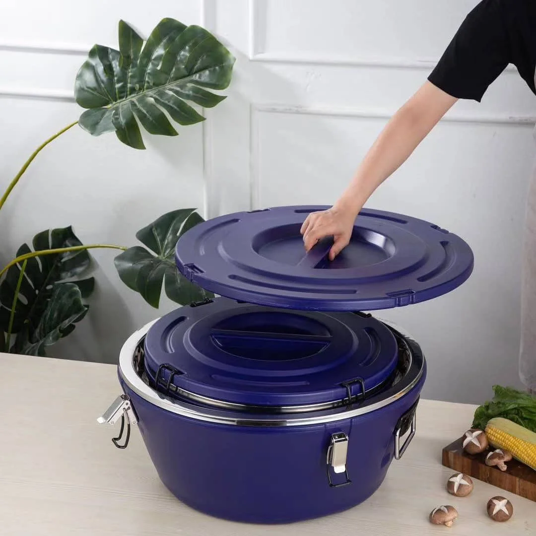 
High Quality Big Capacity Double Wall Stainless Steel 3 Pcs Keep Cold Insulated Food Warmer Storage Casserole 