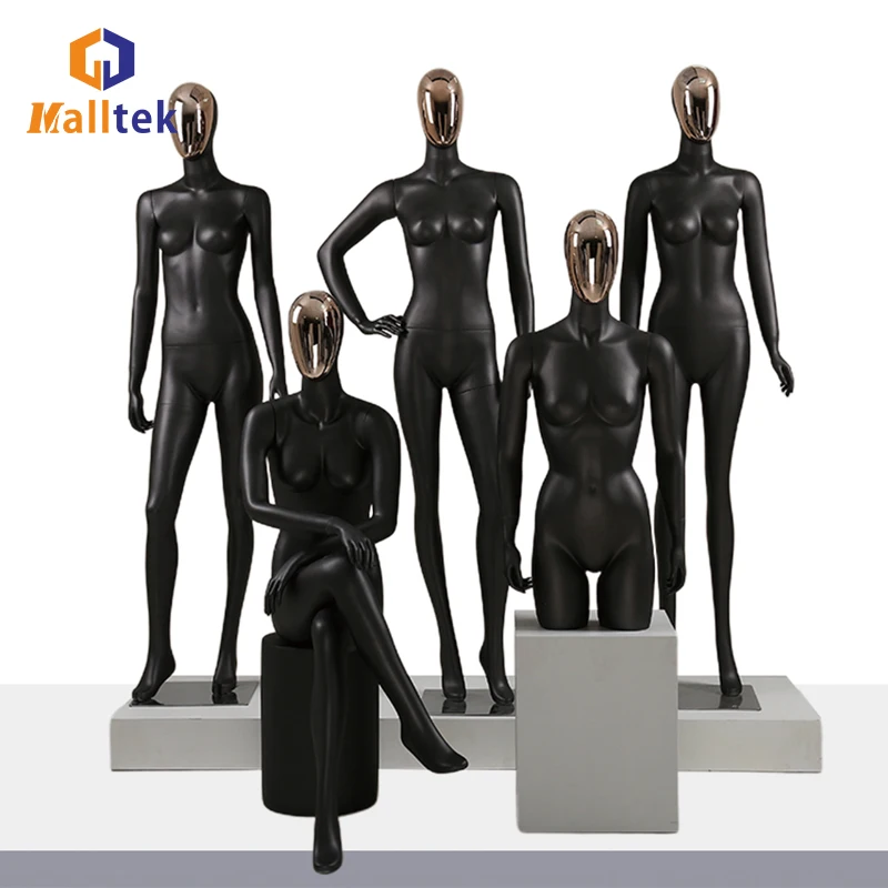 Fashion Electroplated face fiberglass Female Mannequin Full-Body Model