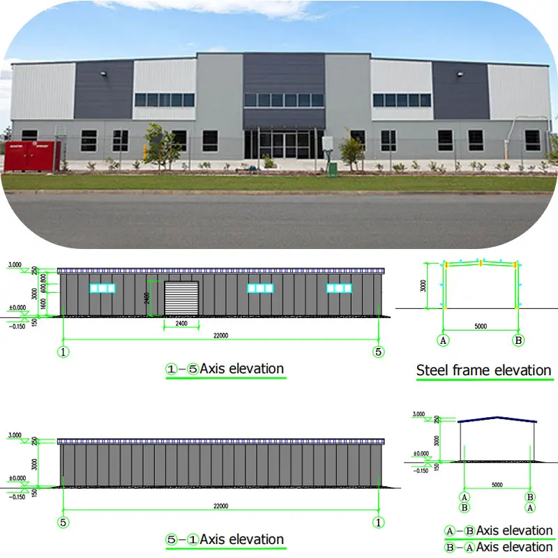 Low Cost Prefabricated Light Metal Building Commercial Metal Building Systems for prefab warehouse steel structure ASTM Standard