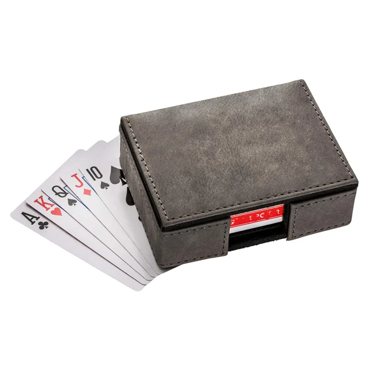 Custom Leather Playing Cards Case Pouch Poker Storage Game Card Deck Box Wrap Style Storage For Gaming Accessories