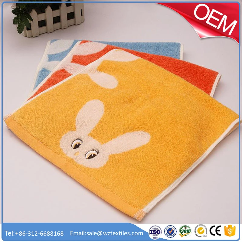 25cm*25cm animal jacquard terry cotton baby face towel,bamboo muslin baby washclothes