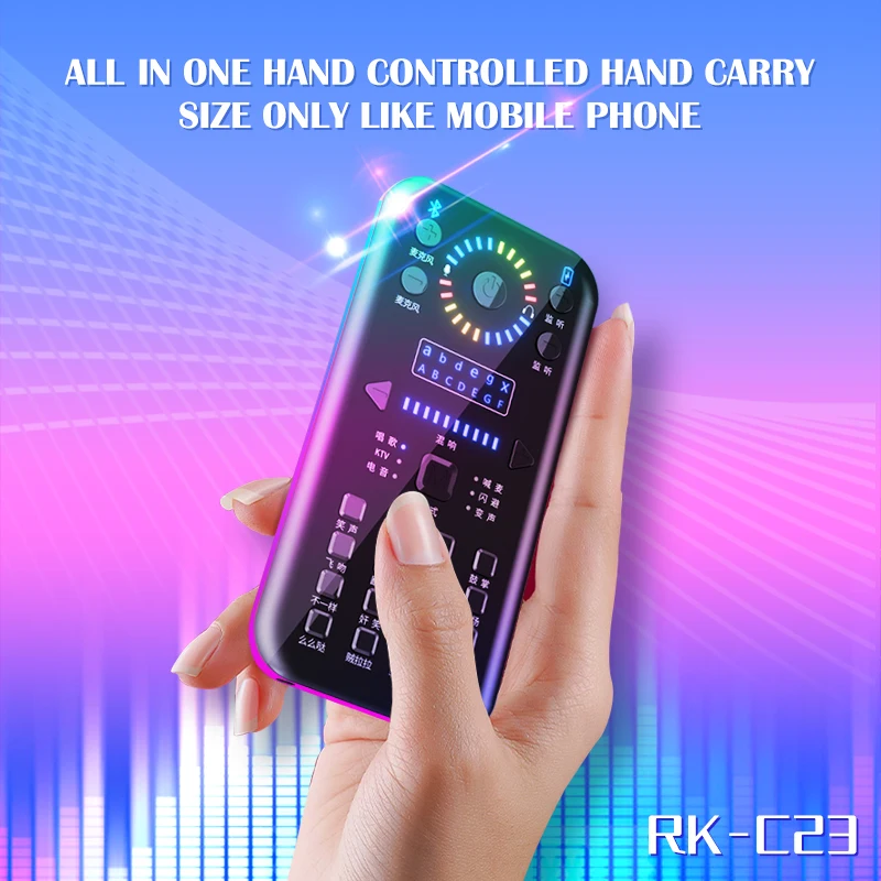 
Colorful RK-C23 back cover Sound Card with Multiple Funny Sound Effect for Recording YouTube Facebook Live Anchor, 
