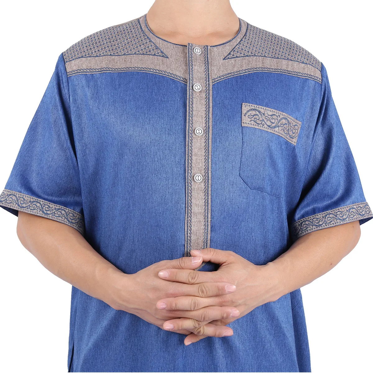 2021 Abaya оптовая продажа марокканской хлопковой мусульманской одежды с коротким рукавом