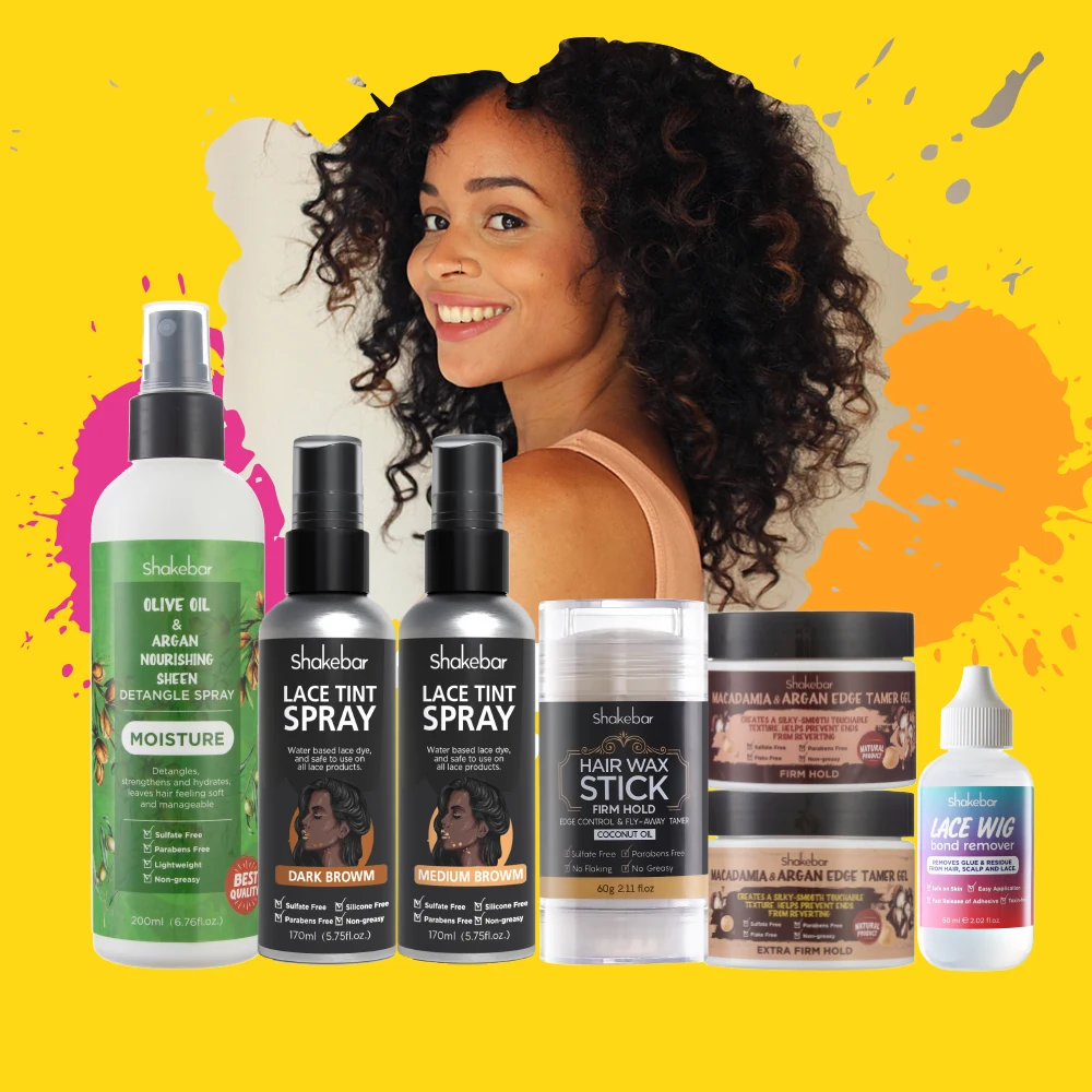 OEM Manufacturer Hair Extension Lace Glue Remover Edge Control Gel Curl Mousse Lace Tint Spray Wig Install Kit Hair Wax Stick