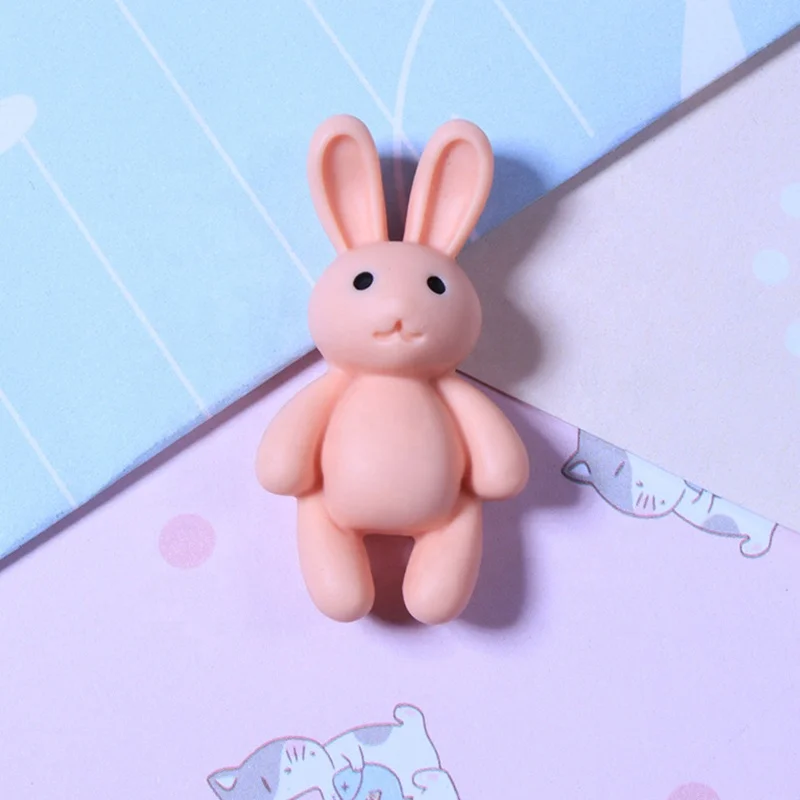 Diy Cartoon Animal Puppy Rabbit Head Decoration Parts Resin Crafts Kawaii Slime Flat Back Charms
