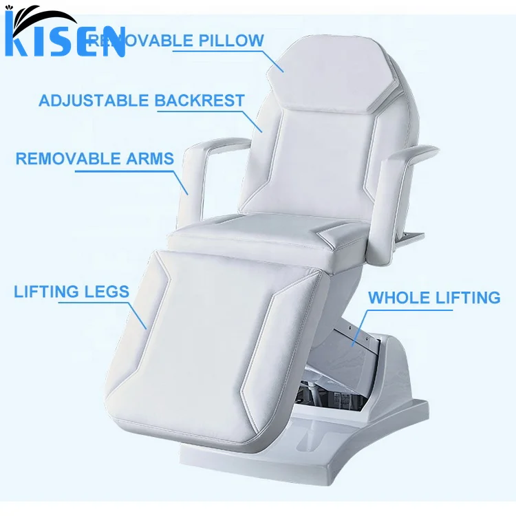 Kisen beauty bed equipment China factory electronic luxury massage table electric beauty salon facial bed with one motor