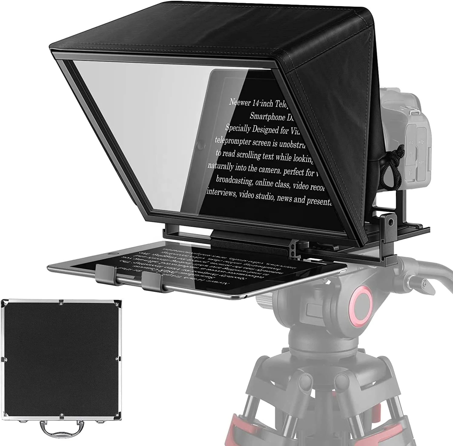 14 Inches DSLR/ Mirrorless Cameras Video Recording Live Streaming  Portable Camera Teleprompter Prompter For Speech Live Video