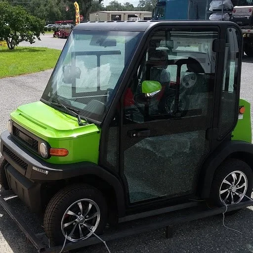 2 seat EEC approved street legal electric golf car with closed cabin and air conditioner cooler and heater Toyota AC controller