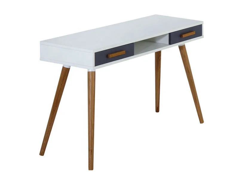 Free samples modern design wooden work desk with oak legs simple design work table