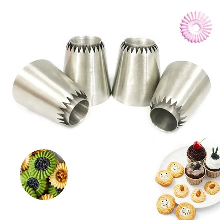 Stainless Steel Romia Nozzle Large Size Cookie Icing Piping Tips Cake Decorating Nozzles