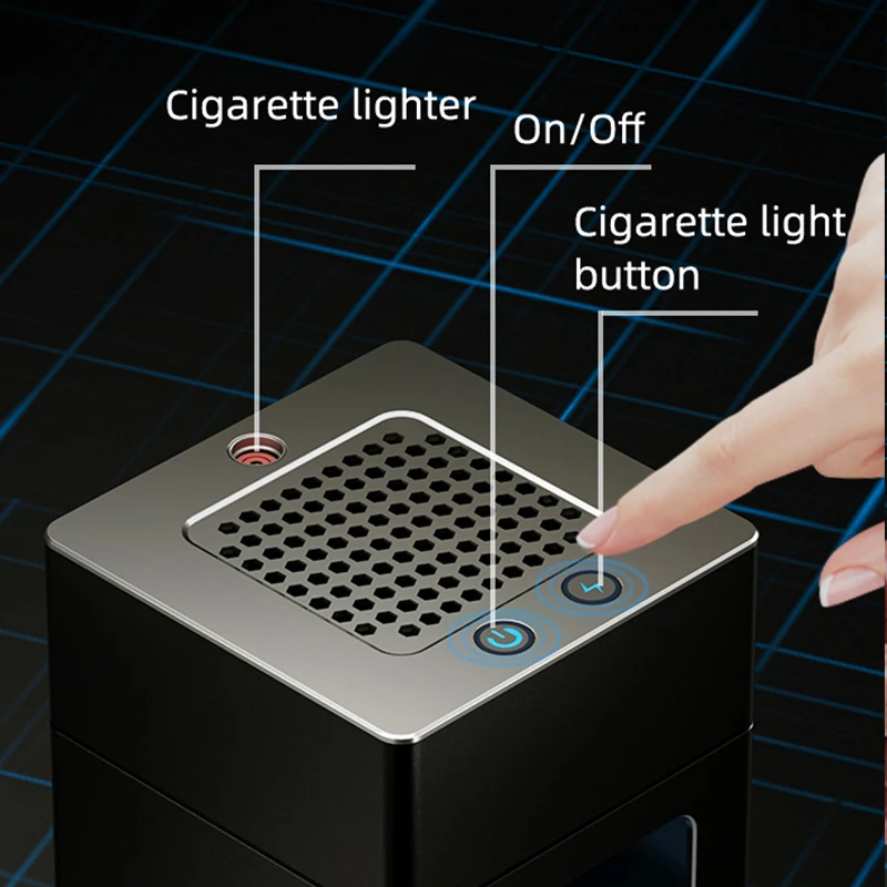 Portable Desktop Electronic Ashtray Cigarette Smoke Lighter Air Purifier Electric Smokeless Filter Ashtray Square Aluminum