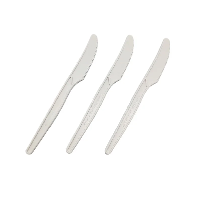 Disposable Cornstarch Biodegradable Cutlery 6inch Cornstarch Cutlery Flatware Cornstarch Knife