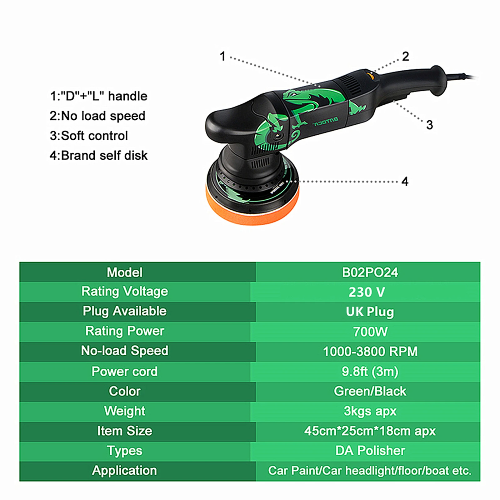 6inch backing plate random orbit polisher 21 mm dual action polish machine