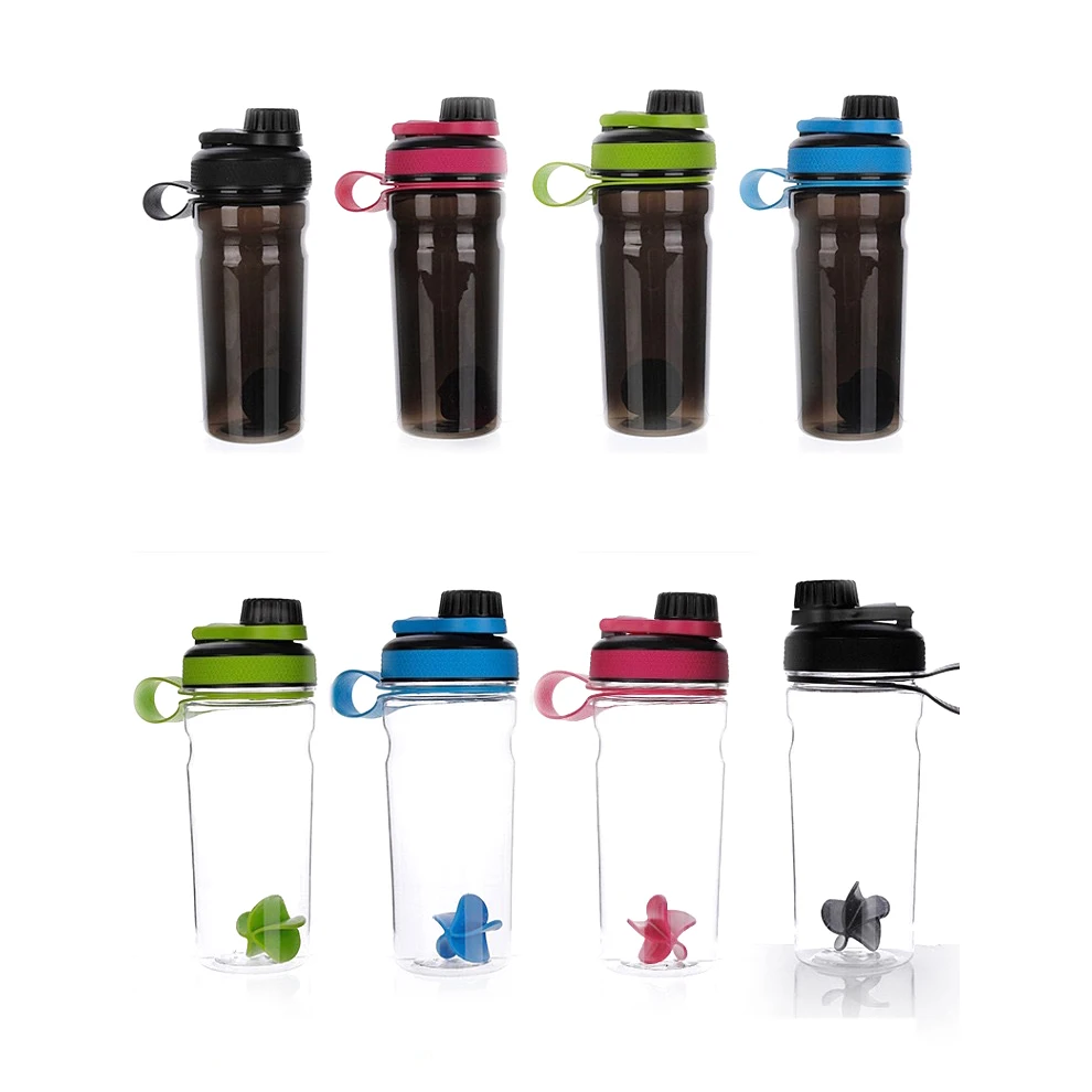Wholesale 600 mL OEM Private Label Protein Bottle Shake BPA FREE GYM Black Drink Shaker Bottle For Outdoor Fitness