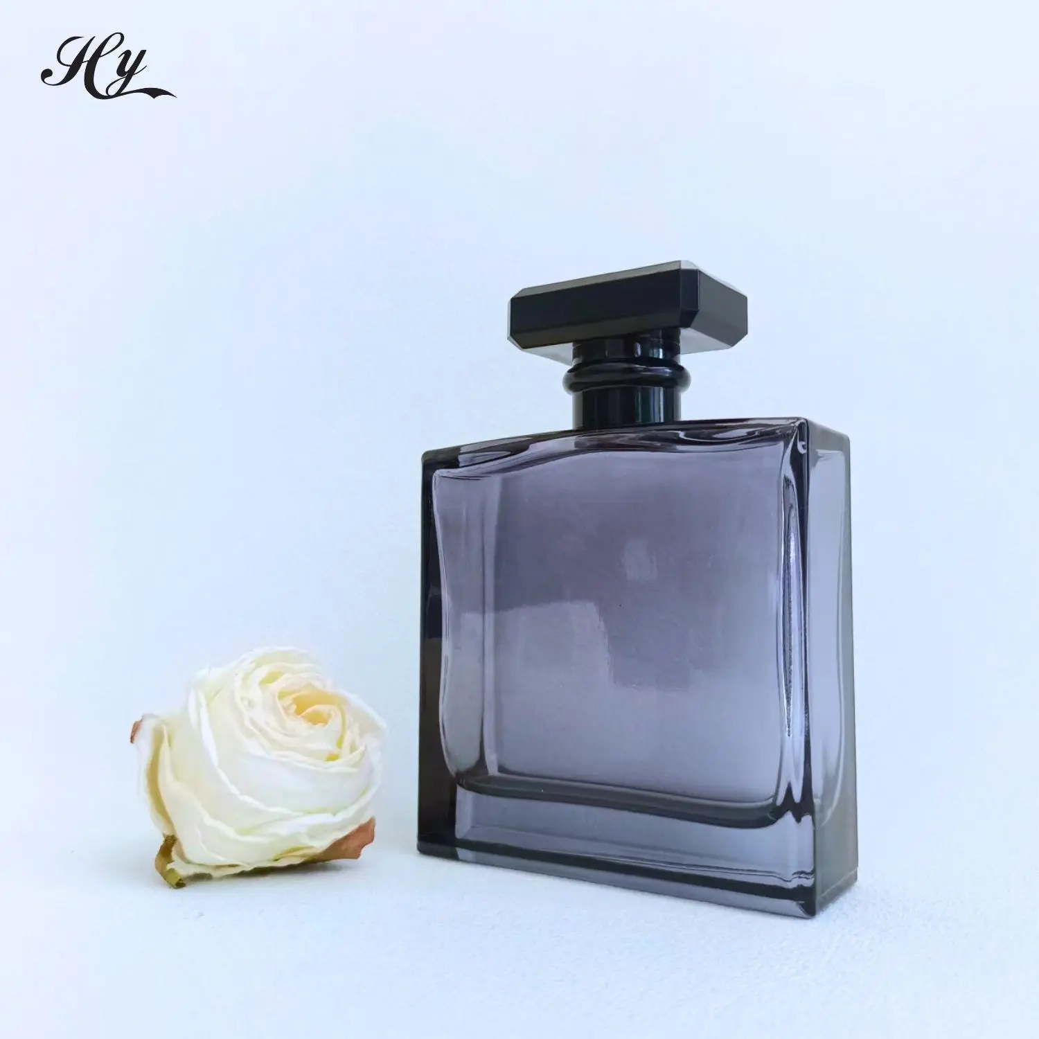 Hanya Clear Packaging Perfume Square 50ml Gradient Blue Men Perfume Empty Bottle German Cosmetic